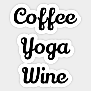 Coffee Yoga Wine Sticker